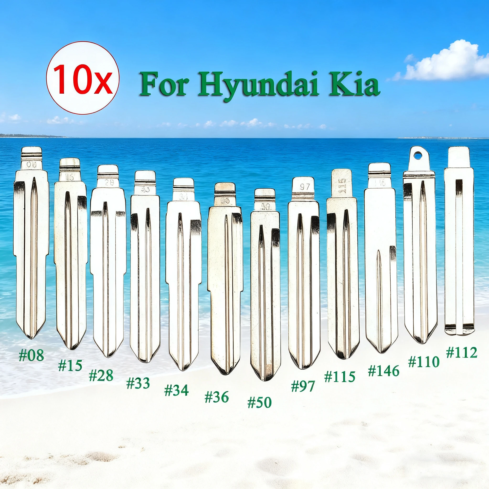 Jingyuqin 10 pz Per Hyundai Tucson Accent Getz Matri Sonata Santa Fe Kia HYN14RFH KD FOB Flip Chiave A Distanza Dell'automobile Lama di Ricambio