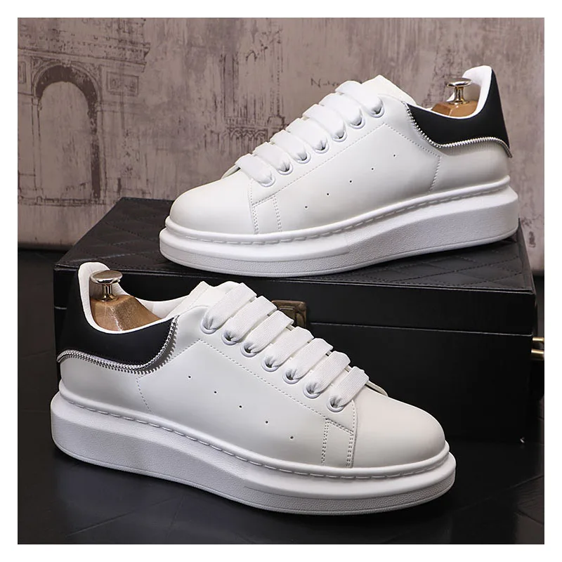 

italian brand designer shoes for men casual breathable white original leather shoe flats platform sneakers street style footwear