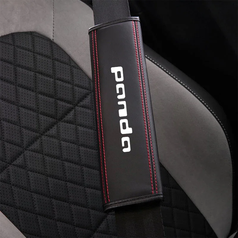 For fiat panda 1pc Cowhide Car Interior Seat Belt Protector Cover For fiat panda car Auto Accessorie