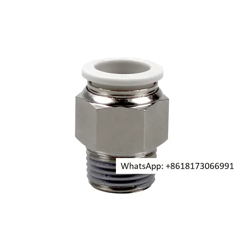 Tracheal connector APC8-02 threaded straight PC4-M5/6-01/10-03/16/14/12-06 pneumatic quick plug   10PCS