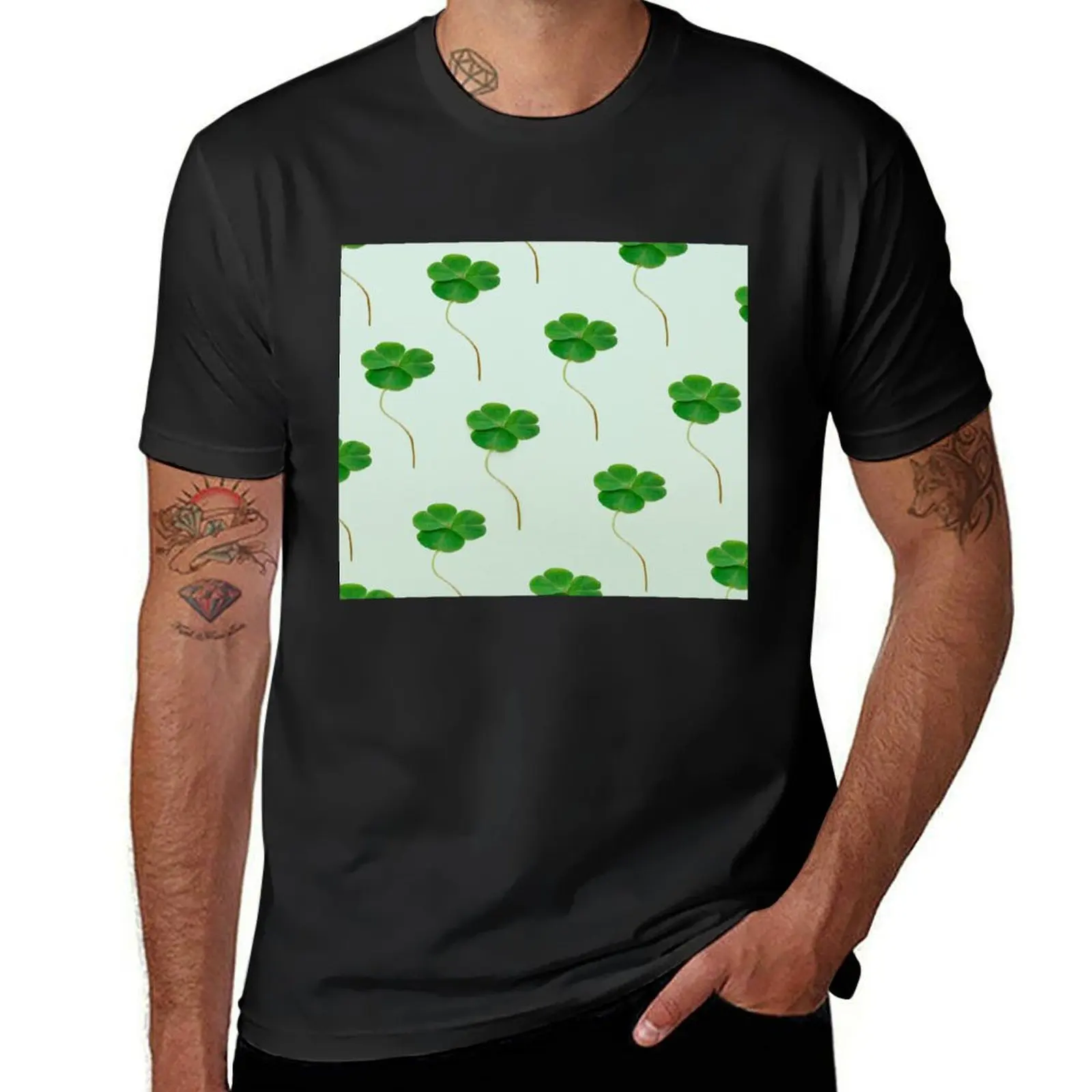 

Clover - Clovers Patterns T-Shirt Blouse korean fashion shirts graphic tees quick drying oversized t shirt men