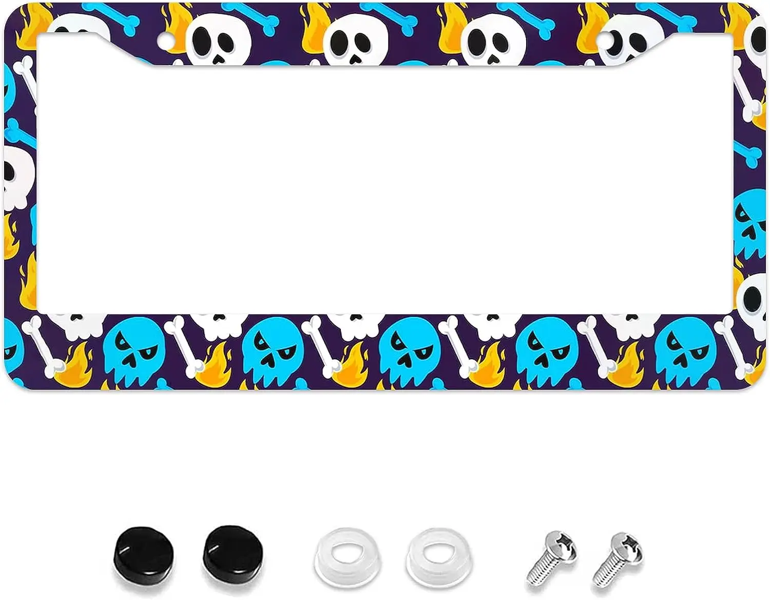 

Skull License Plate Frame Horror License Plate Frames for Women Man Funny Spooky Car License Plate Holder Halloween Car Tag