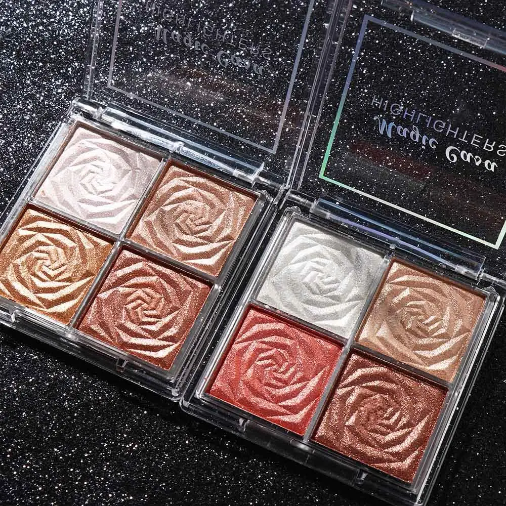 3D cara bronceador rubor cosméticos sombra de ojos paleta de maquillaje brillo resaltador paleta herramienta de maquillaje diamante resaltar polvo