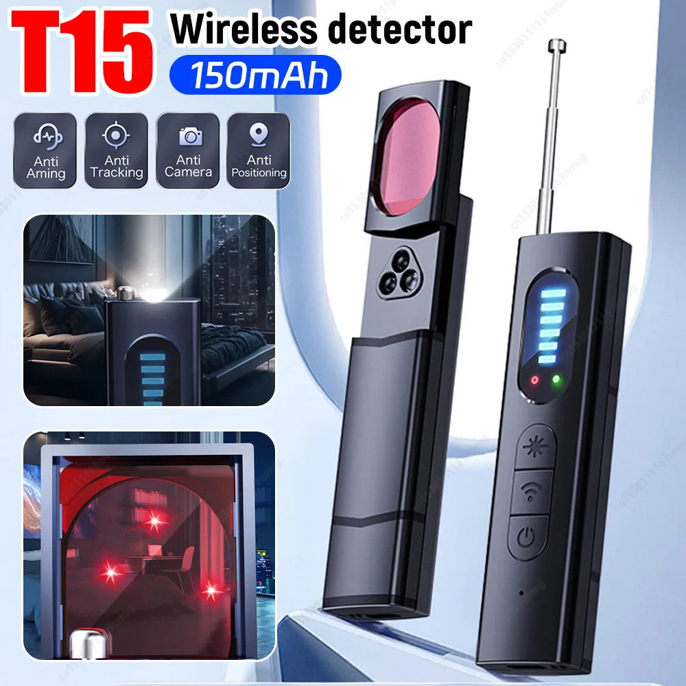 

Wireless RF Signal Scanner 5 Levels Adjustable Sensitivity Bug Detectors 25H Working Time Camera Detectors for Travel Hotel Car
