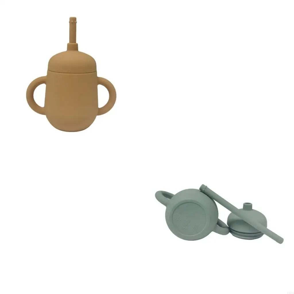 

Baby Feeding Straw Bottle Toddler Learning Drinking Silicone Sippy Cup for Infants Portable Non-Slip Drinkware L8RB