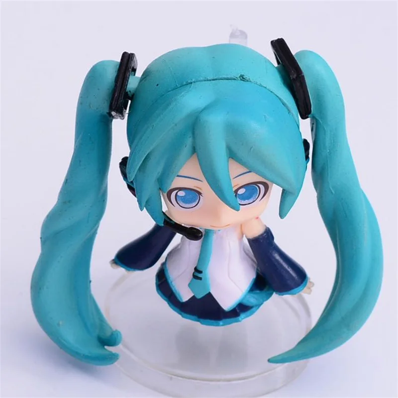 Hatsune Miku Virtual Singer Anime Action Figure para Crianças, Modelo 3D PVC, Acessórios Cosplay Bonitos, Caráter Adorável, Aleatório, 7 Estilos, 7