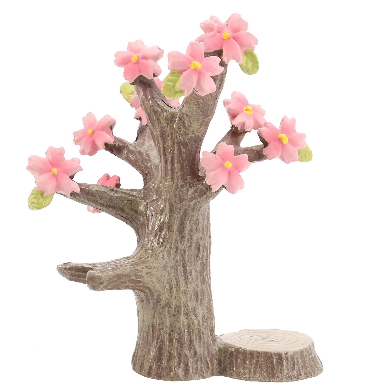 

1Pcs Resin Craft Peach Blossom Tree Simulation Ornament Brown Pink Japanese Style Indoor Outdoor Home Desktop Table Decoration