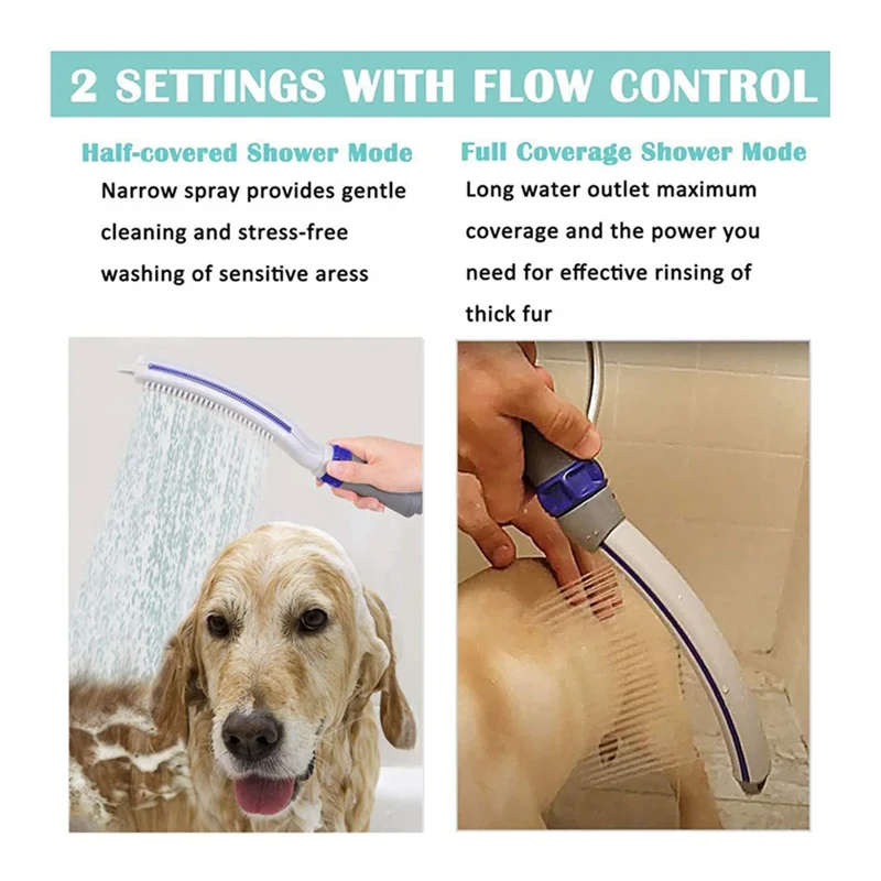 abup-犬用シャワーヘッド、ペットシャワーアタッチメント、ペット入浴スプレー、屋内外兼用犬用洗浄スプレー、8フィートフレックスホース付き
