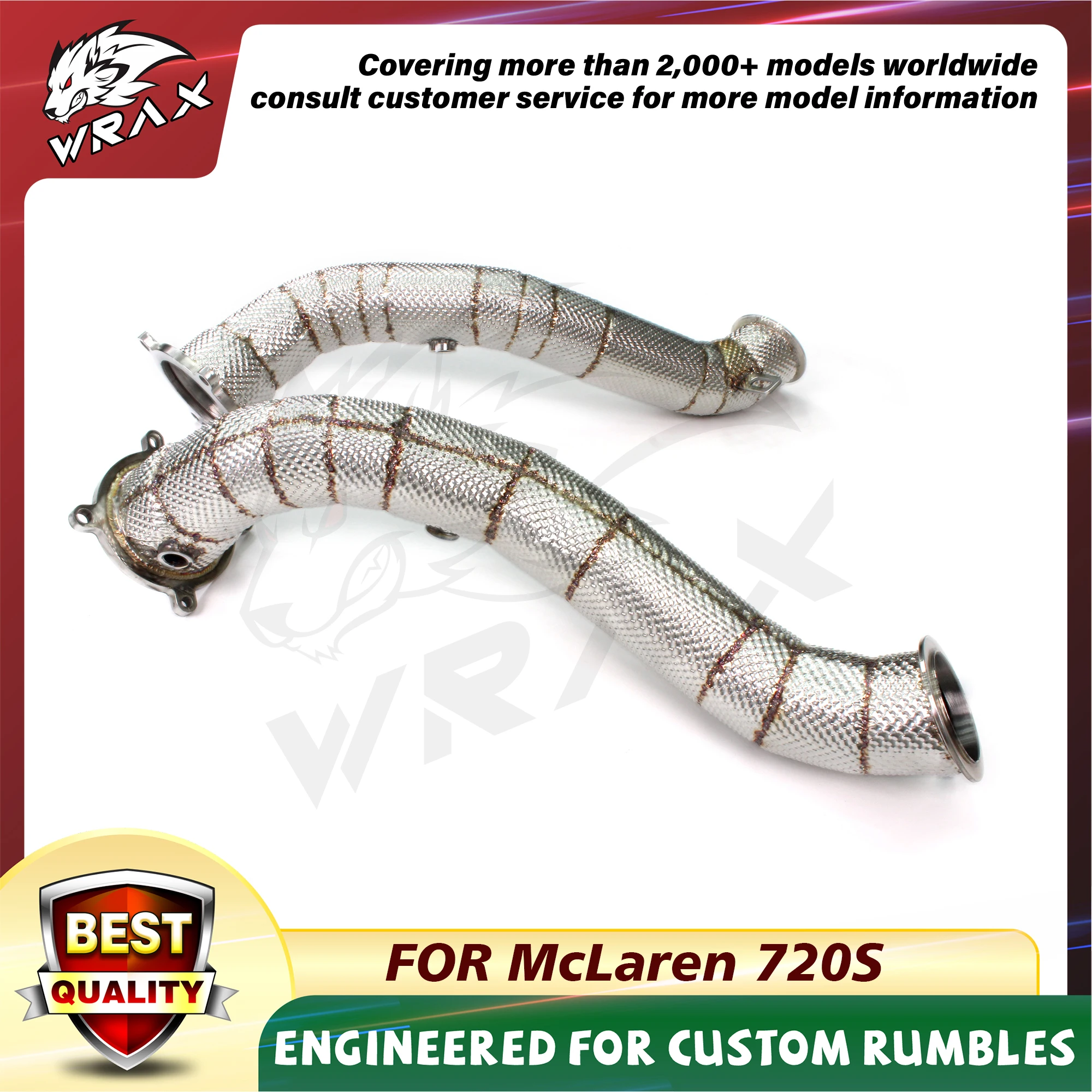 

WRAX Exhaust System High Flow Resonant tube For McLaren 720S Pipe downpipe car accessories