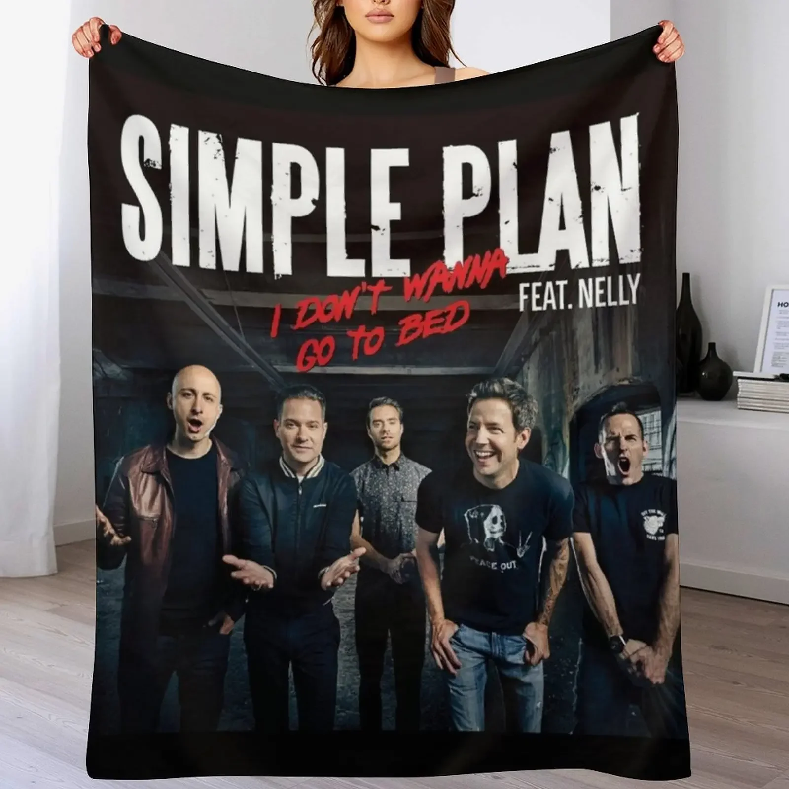 I dont wanna go to bed Throw Blanket Soft Solid Color Blanket for Couch Bed