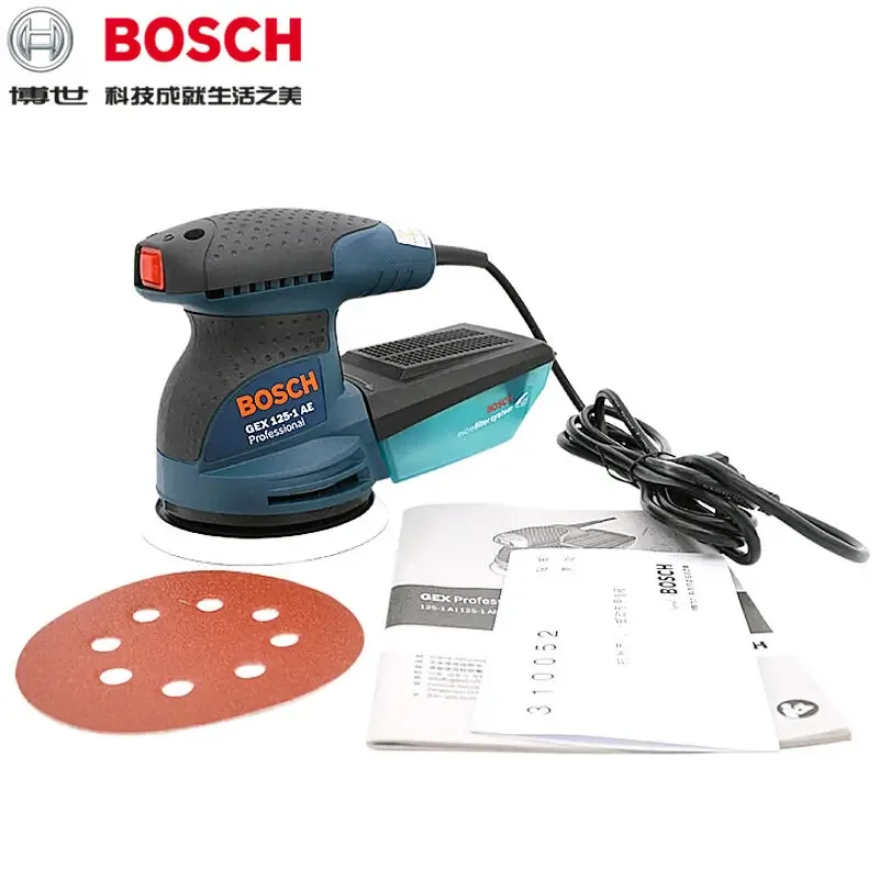 BOSCH GEX 125-1AE 220V Random Orbit Sander 125mm Speed-adjustable Sanding Machine Disc Grinder Eccentric Sander Power Tool view 3