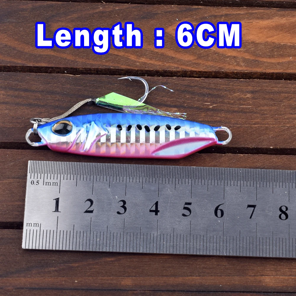 AYWFISH Special Offer Jigging Fishing Lures 6CM 30G Saltwater Metal Jigs Artificial Hard Bait With Single Feather Hook (Limited)