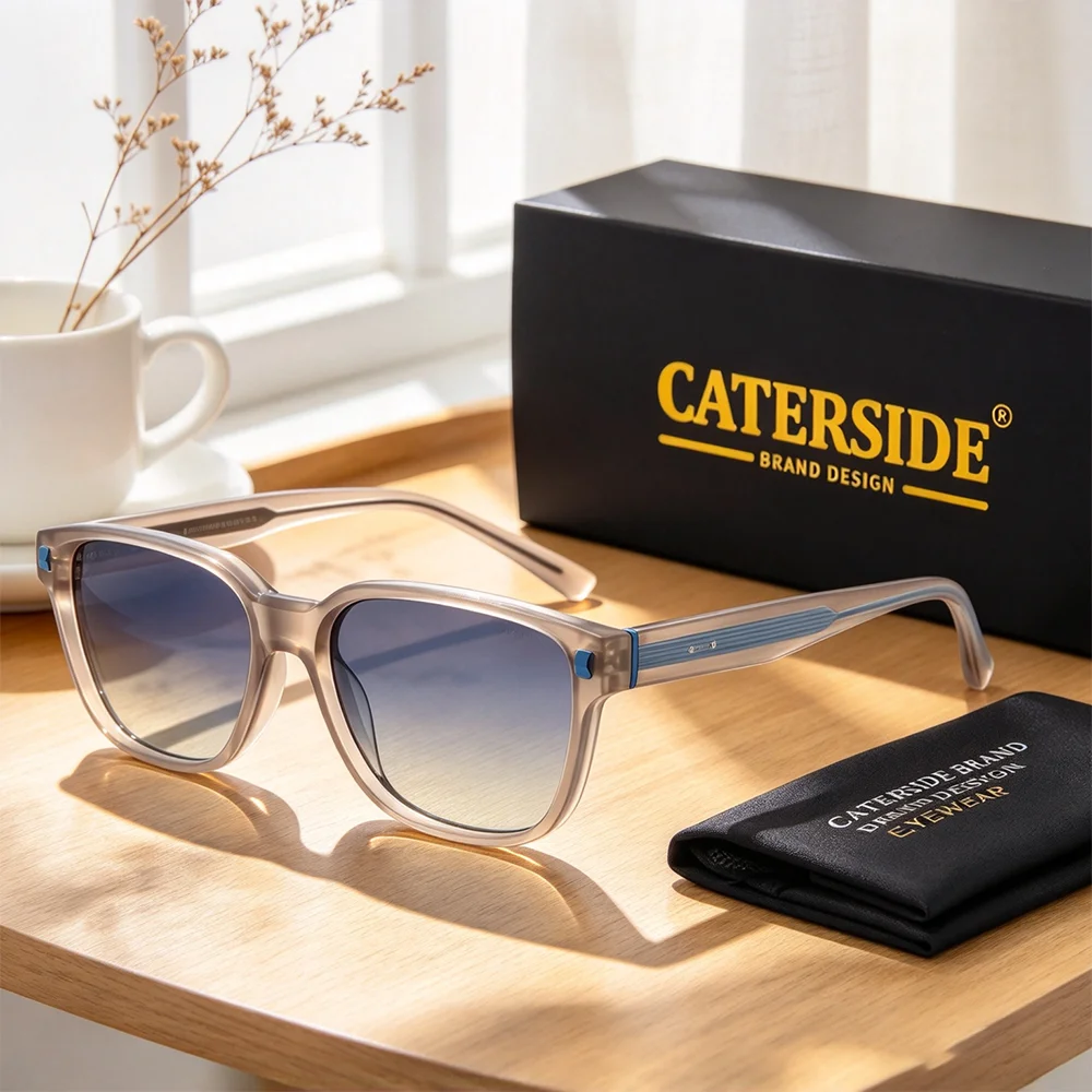CATERSID Men Cool Sunglasses Women Propionate Pin Temple Spring Hinge Glasses  Unisex Fashion Outdoor Protective Eyewear