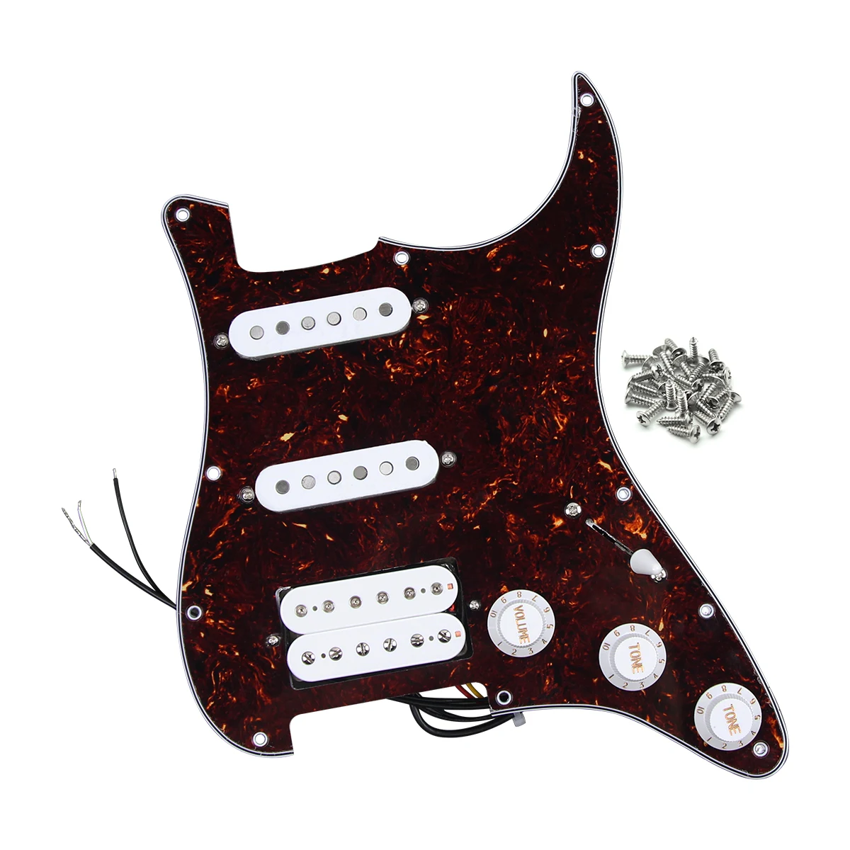 FLEOR Alnico 5 Loaded Prewired Pickguard Staggered Pickups SSH ST Electric Guitar Parts