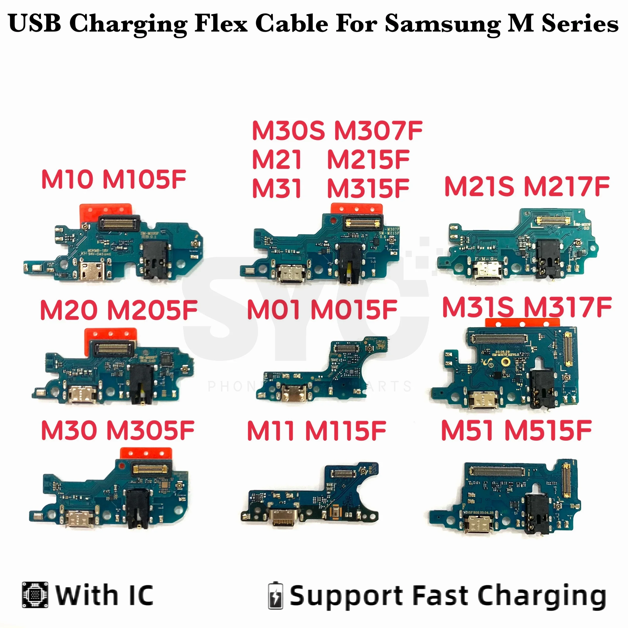 Carte de chargeur USB pour Samsung, connecteur de charge S6, port de câble flexible, carte de microphone, M10, M20, M30, M30S, M21, M31S, M51, M01, M11, 1PC