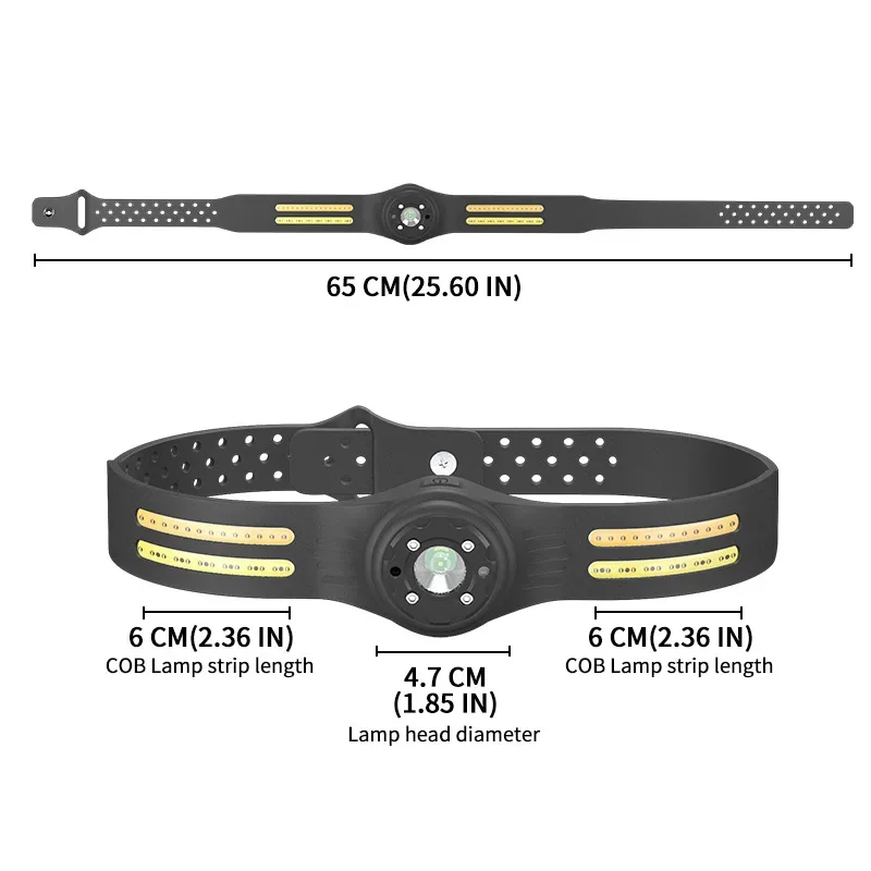 Мощный COB светодиодный налобный фонарь с ИК-датчиком движения, зарядка через USB, 6-режимная фара, водонепроницаемый, сильный свет, налобный фонарик для кемпинга, рыбалки