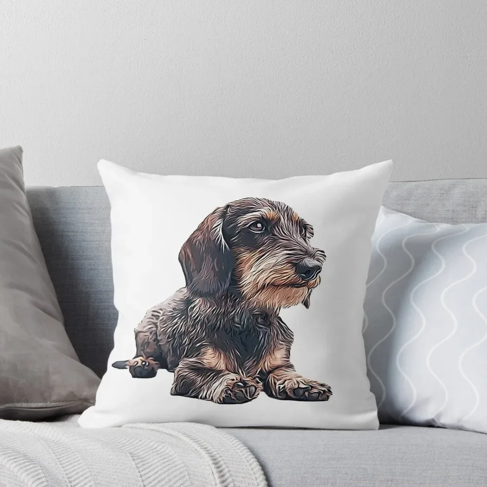 

Dachshund Wire Haired Throw Pillow christmas ornaments 2025 Cushions For Sofa christmas pillowcases Luxury Pillow Cover pillow