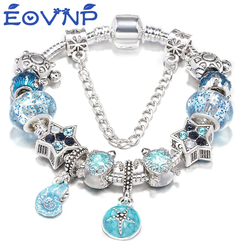 Summer Styles Charm Bracelets Fits DIY Crystal Turtle Shell Beads Bracelet For Women Men Bijoux Pulseras Jewelry Gift Wholesale