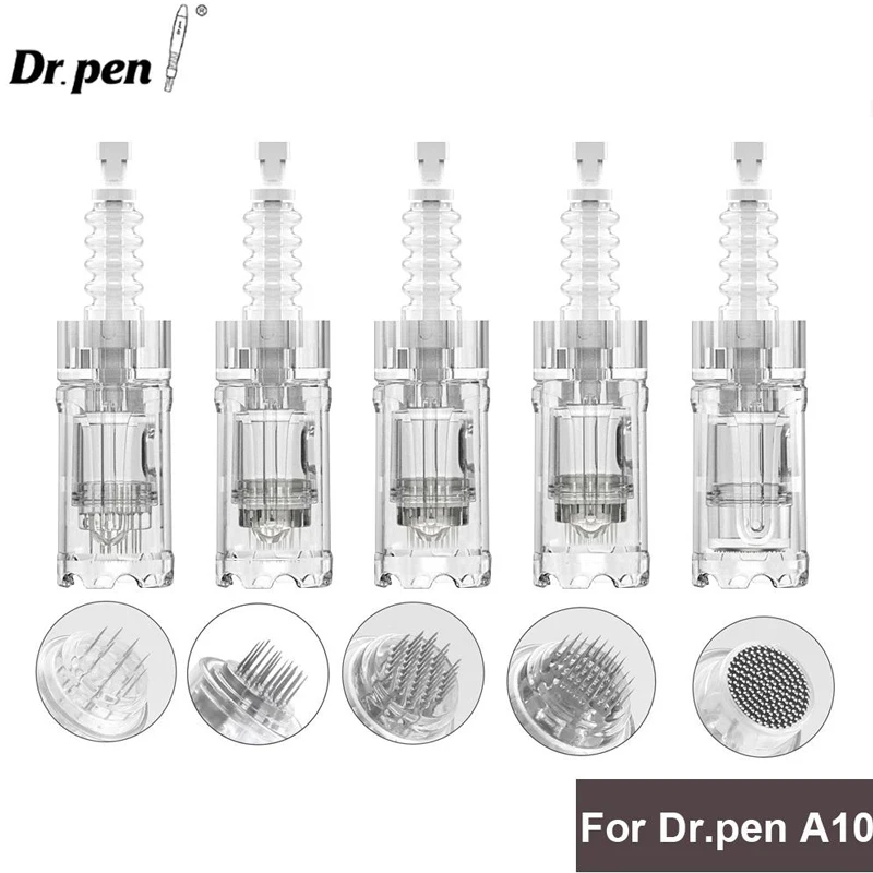 5 uds Original Dr pen A10 MTS agujas cartuchos de bayoneta 12 24 36 42 pines Nano para Dermapen A10 tratamientos de microagujas cuidado de la piel