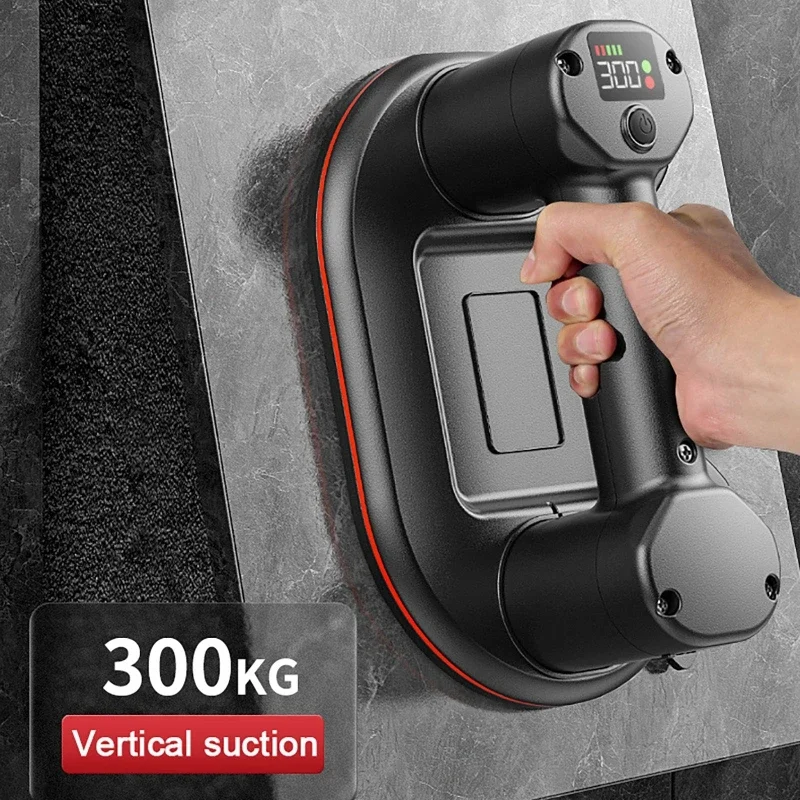 Electric Vacuum Suction Cup 300KG Load Industrial Grade Heavy Duty Granite Tile Glass Lifter 4000mAh Battery Intelligent Display