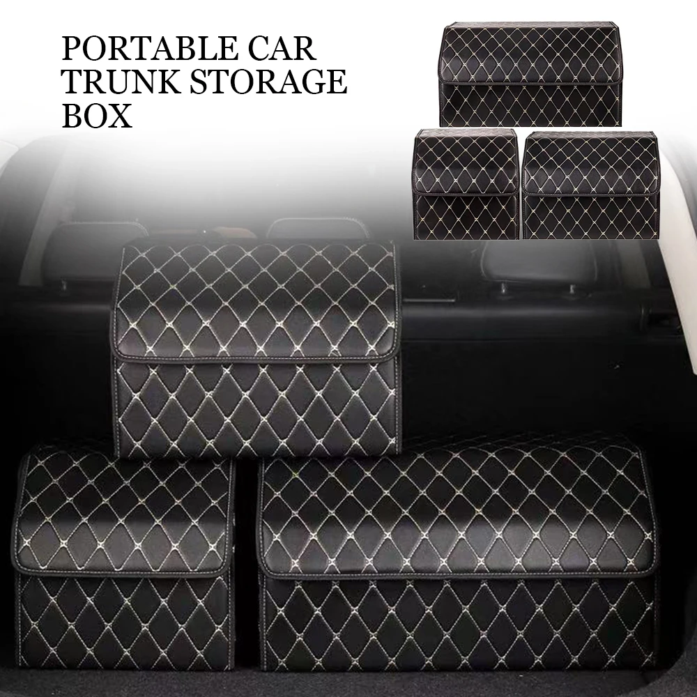 

Car Trunk Organizer Storage Box PU Leather Auto Organizers Bag Folding Trunk Storage Pockets for Vehicle Sedan SUV Accessories