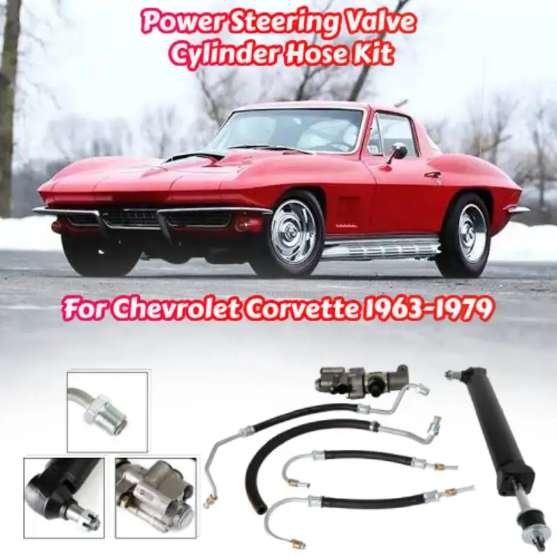 Power Steering Valve Cylinder Hose Kit for Chevrolet Corvette 1963-1979