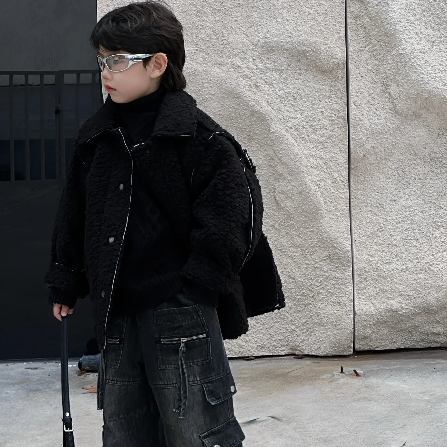 Children Clothes 2024 Autumn Winter New Korean Style Thickened Fur Coat Boy Handsome Warm Fashionable Casual Kids Cardigan Tide