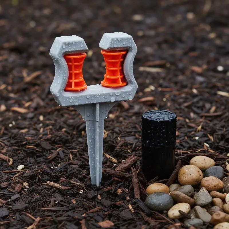 Landscape Watering Solution with Hose Guide Spike Holder for Gardens