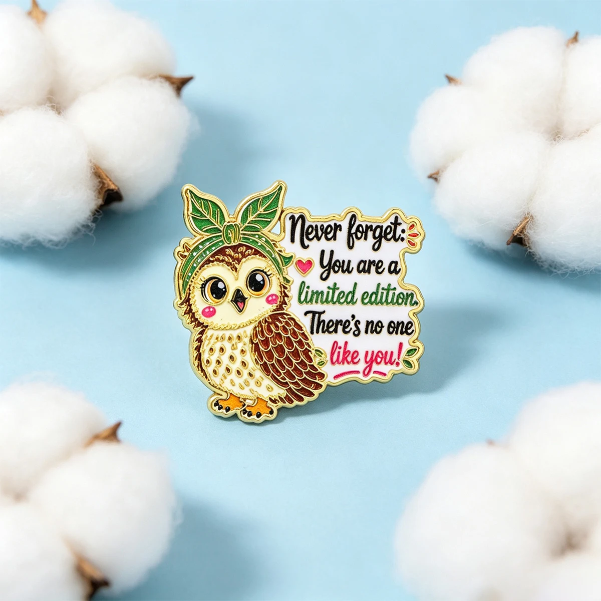 9 Stück Kawaii Eulen-Emaille-Pins "You Are A Limited Edition" Motivierende Anstecknadel für Jeans, Rucksack, Tier-Accessoire, Geschenk – Detail 4