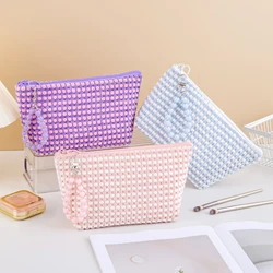 Cute Women Cosmetic Bag Personalized Travel Makeup Bag Travel Makeup Bag Organizer for With Bead Key Chain Bracelet