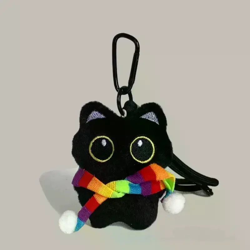 

1Pcs New Cute Big Eyes Black Cat Squeezing Plush Toy Doll Small Pendant Ins Black Cat Doll Keychain For Boy Girl Birthday Gifts