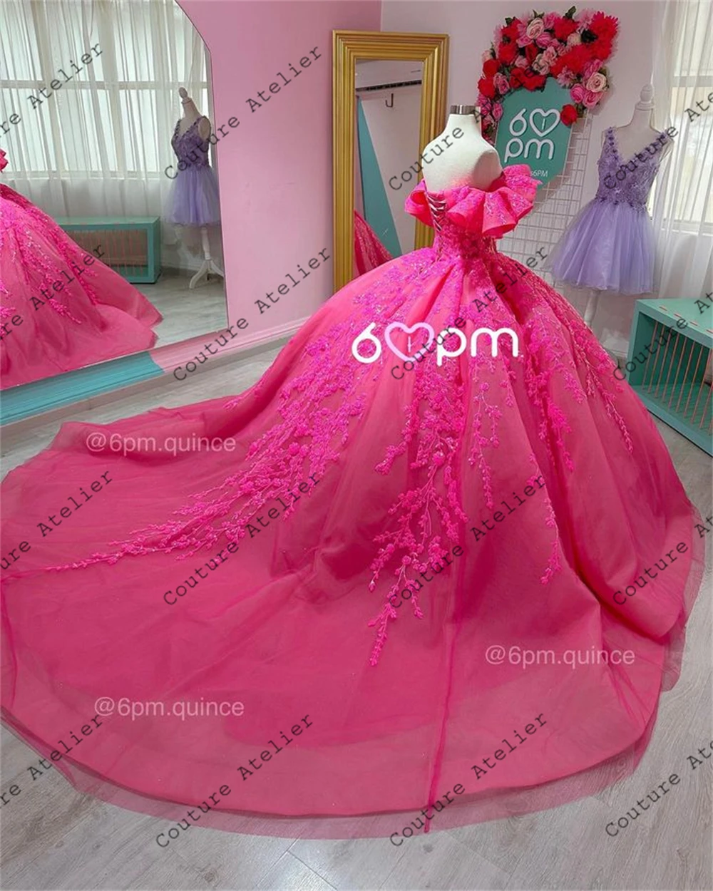 Vestido rosa con volantes y hombros descubiertos, 15 vestidos para quinceañeras 2024, vestido de baile, vestidos de princesa con corsé, vestidos para ocasiones formales personalizados