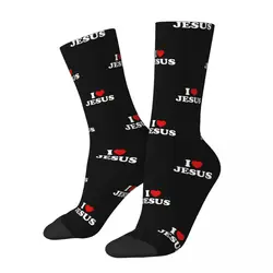 I Love Jesus Men Women Socks Windproof Novelty Spring Summer Autumn Winter Stockings Gift