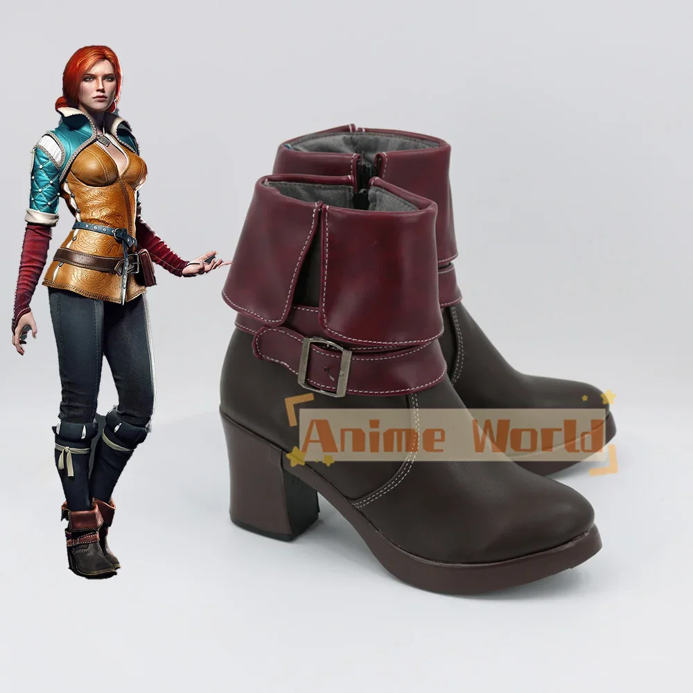 Triss Merigold Cosplay Schuhe Halloween Karneval Stiefel Anime PU Leder Schuhe Cosplay Prop Nach Maß