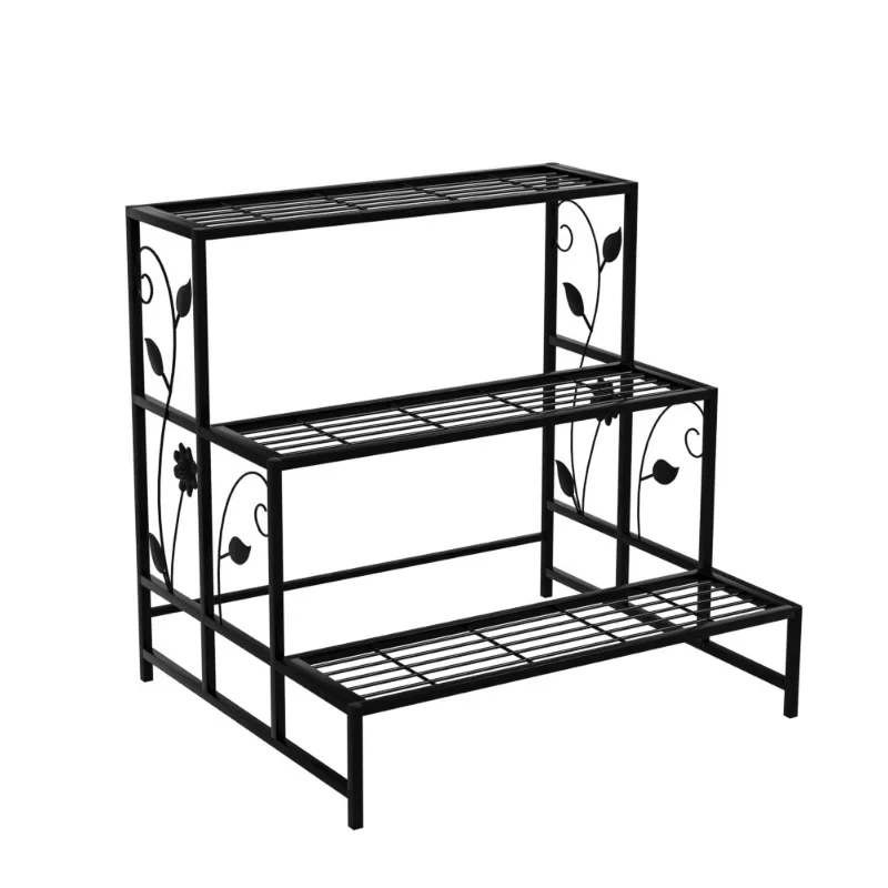 Wrought iron flower rack Balcony shelf Flower pot rack Living room Multi-layer plant storage image 5
