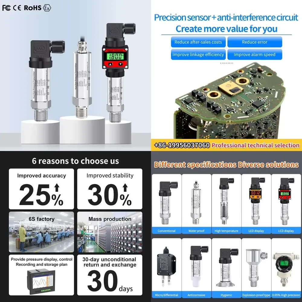

High Quality 0-600bar Diaphragm Pressure Transmitter 0-10v 4-20ma Rs485 Waterproof Pressure Transmitter Sensor