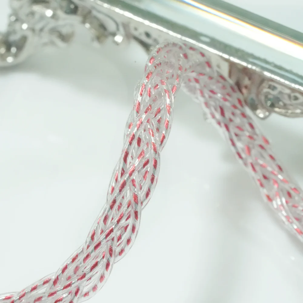 XINHS X19 8-core Roze Single Crystal Koper Verzilverd Oortelefoon Upgrade Kabel 0.78 2pin/HD650/IE900/KZ-QDC/MMCX