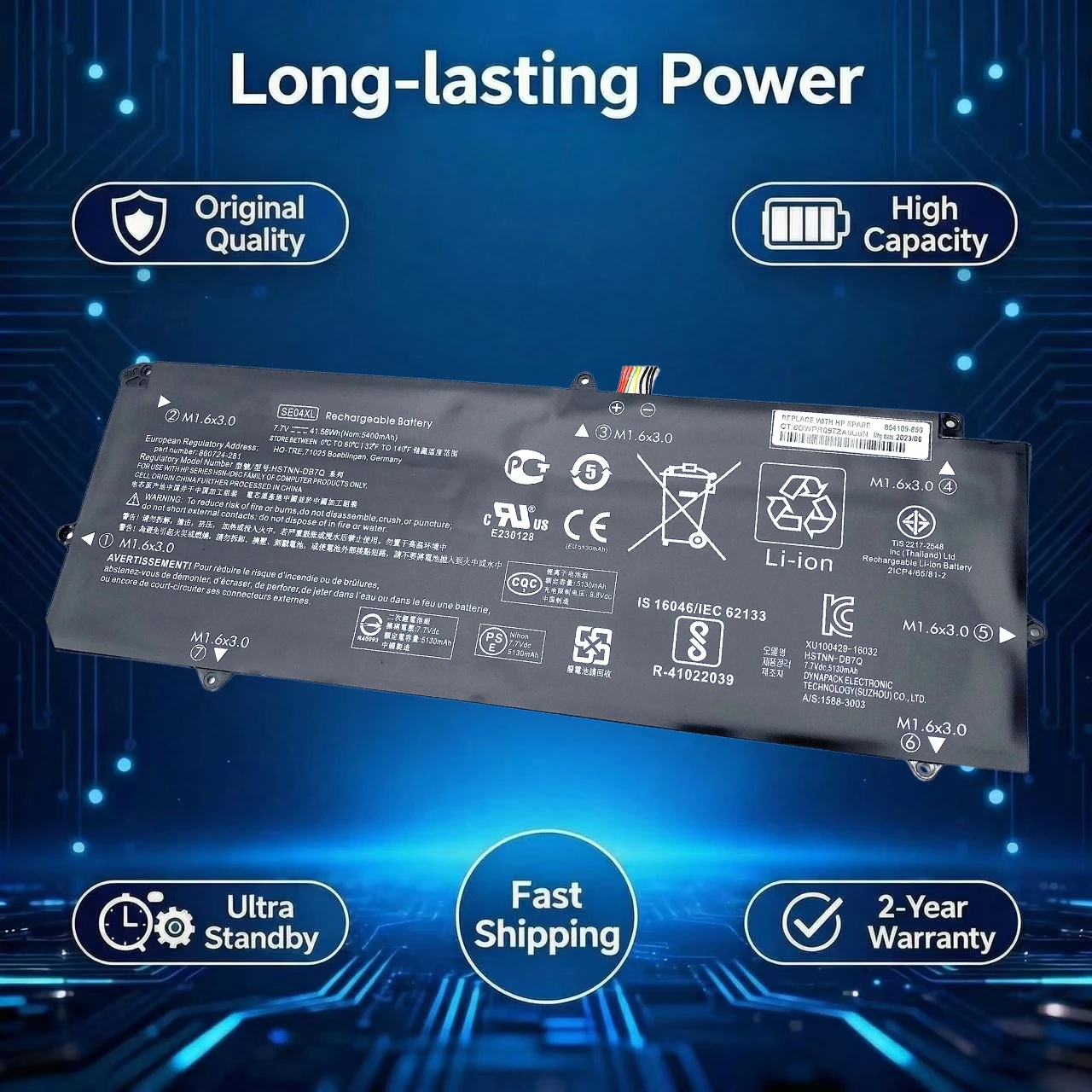 New Original SE04XL 7.7V 41.58Wh Laptop Battery For HP Pro X2 612 G2 HSTNN-DB7Q HSTNN-ID6C 860724-281 2B1 860724-2C1 860708-855