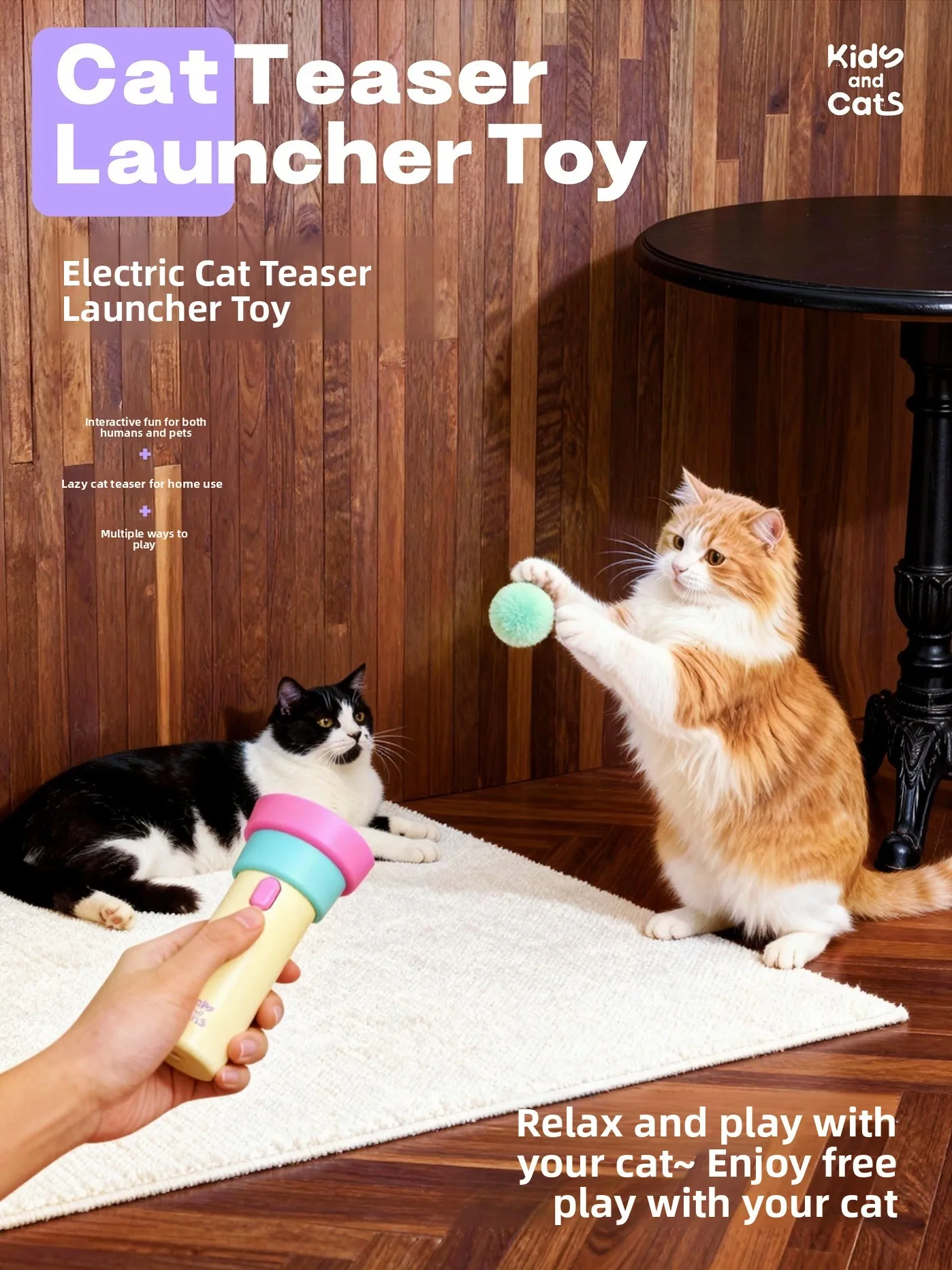 

Toy Fishing Rod One Touch Recyclable Launched Toy Interactive Teaser Stick for All Ages Durable Handle