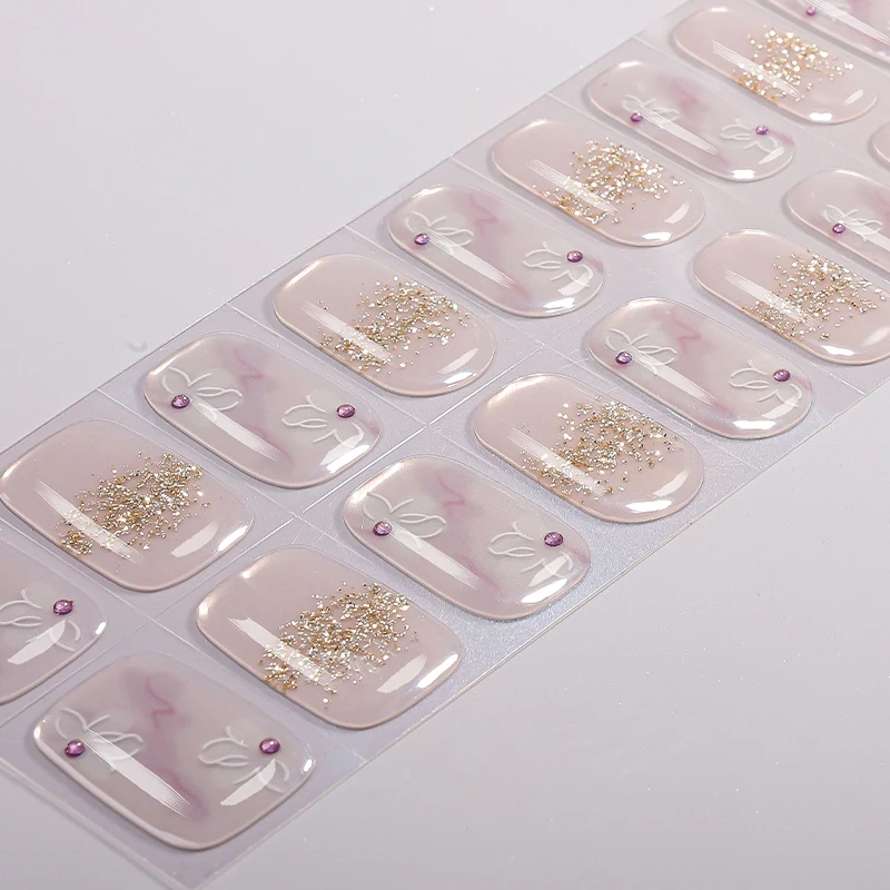 22 نصائح الزهور هلام مسمار شرائط غطاء كامل الفرنسية رائعة الأزهار الخبز خالية هلام مسمار ملصقات DIY بها بنفسك مانيكير الديكور