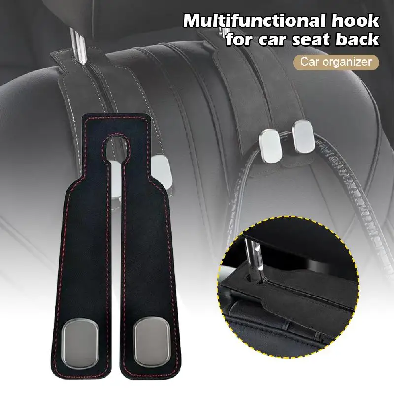 2 Car Headrest Hooks, Car Seat Hooks Wallet Hooks, Double Headrest Hooks Wallet Clips And Cell Phone Clips, Car Hooks