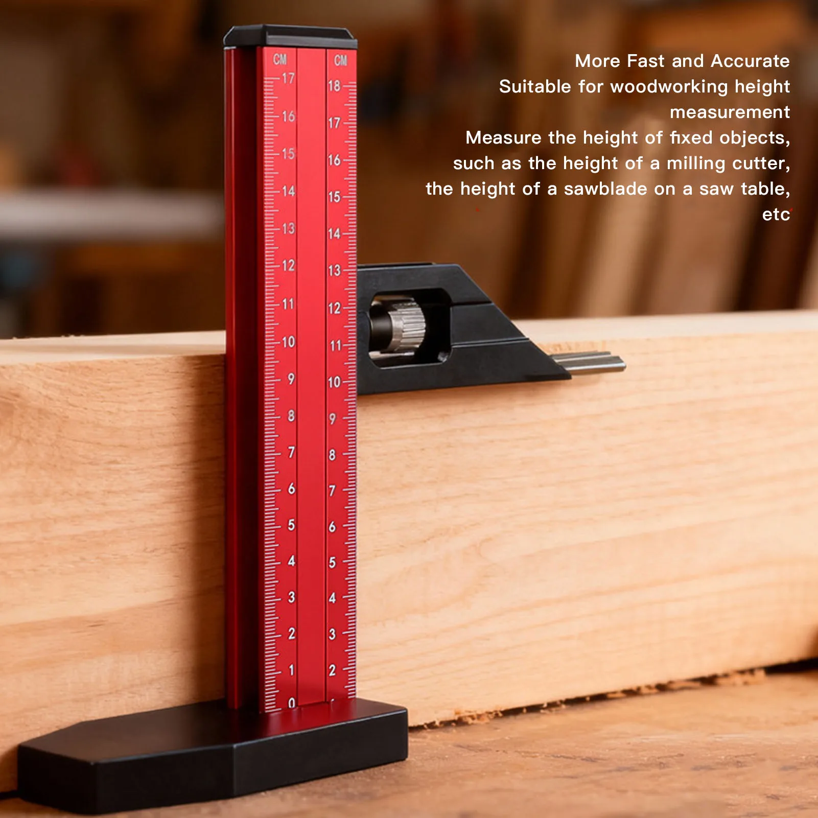 النجارة ارتفاع حاكم 180 مللي متر مقياس مزدوج قابل للتعديل عمق أداة قياس لآلة طحن الجدول المنشار النجارة ارتفاع حاكم