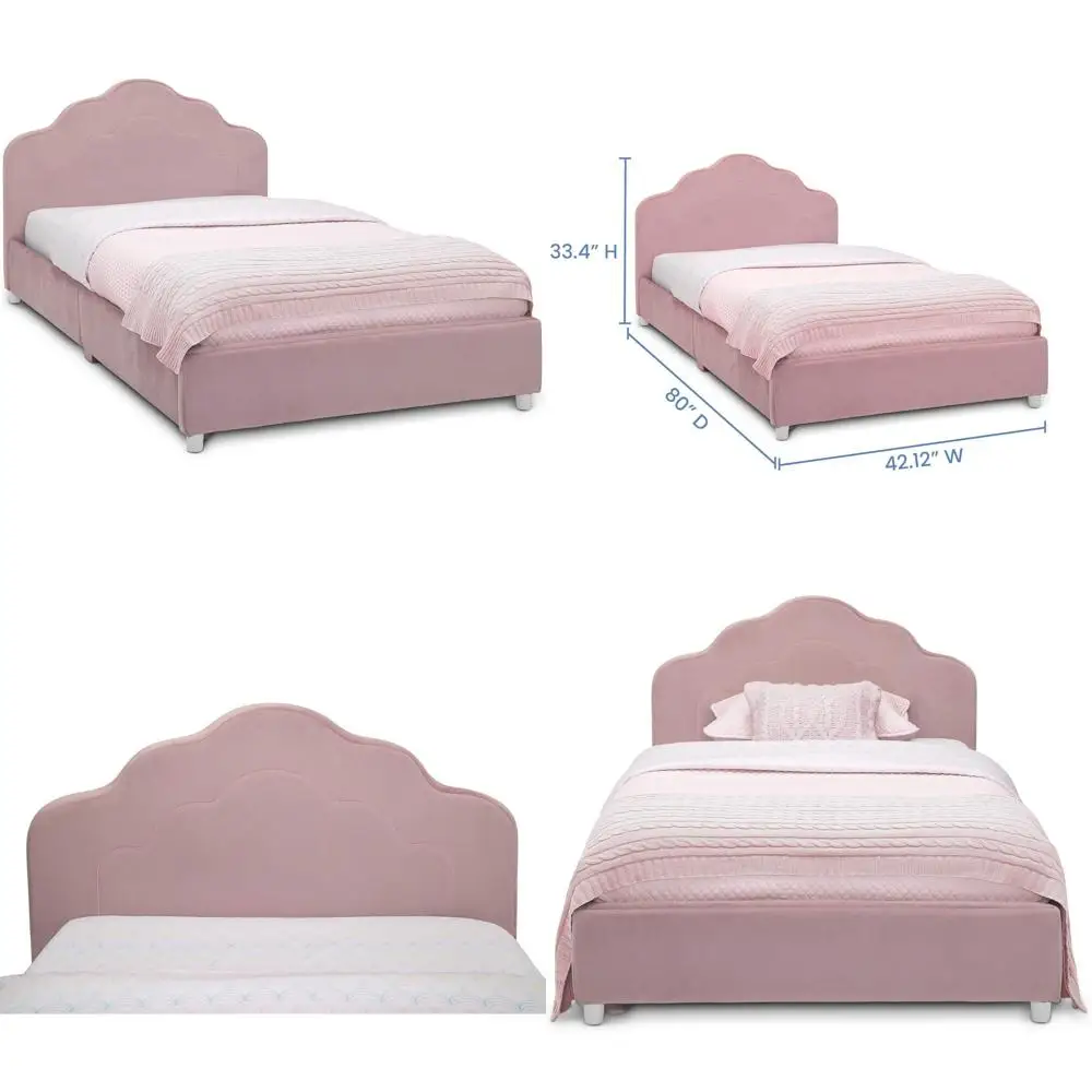 

Twin Size Pink Upholstered Children's Bed
