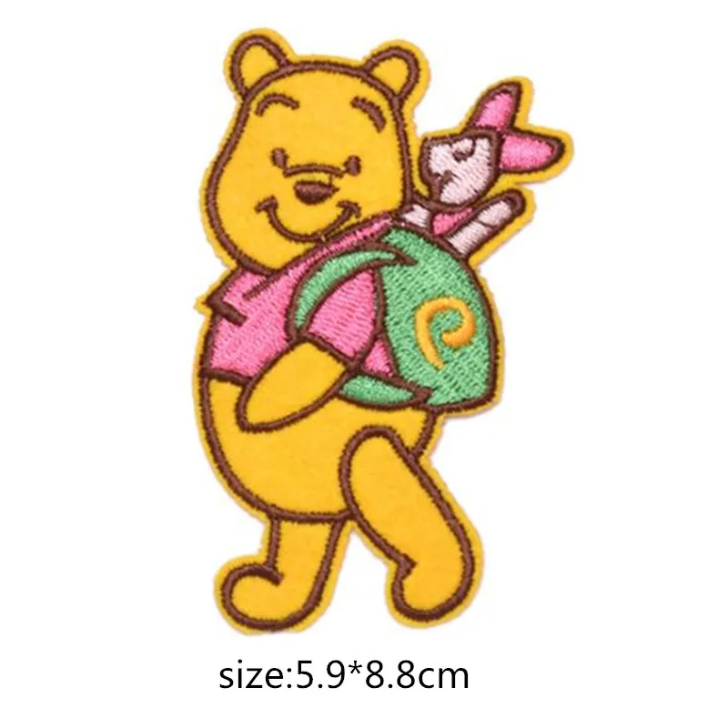 Iron on Transfers for Clothing Thermo Patches on Clothes Cool Bear Winnie Stickers Iron on Heat Transfer Patches Stripes Badge ﻿