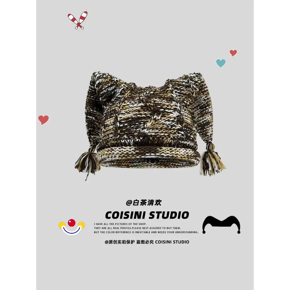 Fotografia 6: Nicho designer personalizado palhaço gorros boné para mulheres outono e inverno casual quente moda versátil engraçado chapéus masculinos
