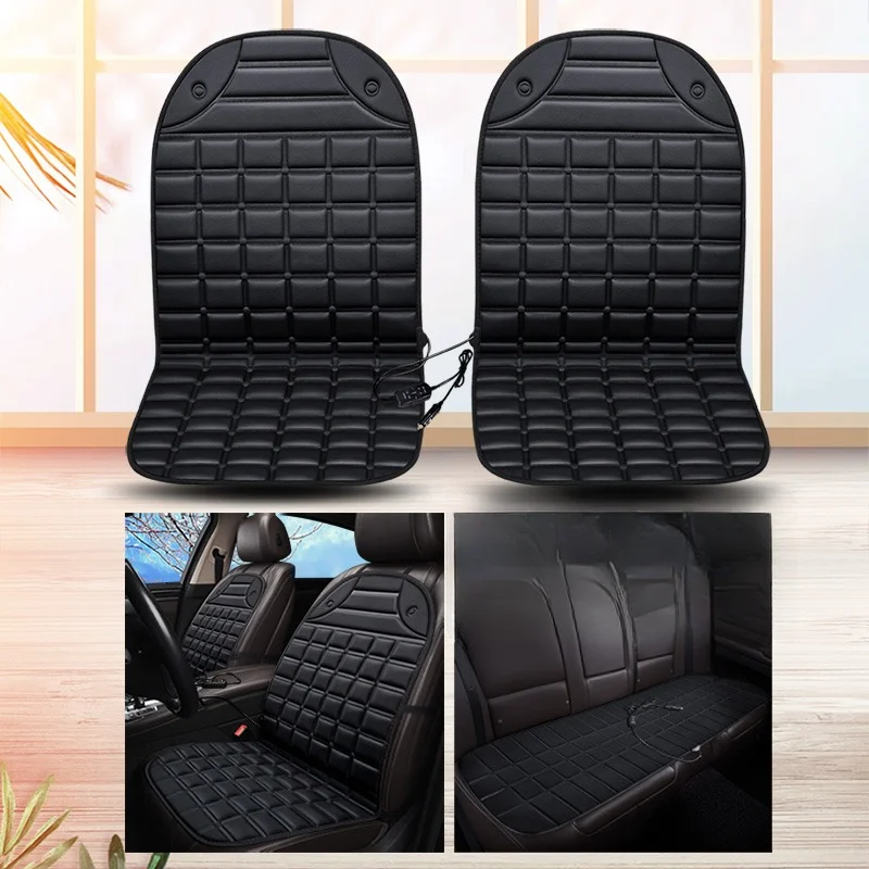 Universal Car Heatable Seat Cushion Winter Single Piece Short Plush Seat Cushion Three Piece Set Auto Interior Accessories