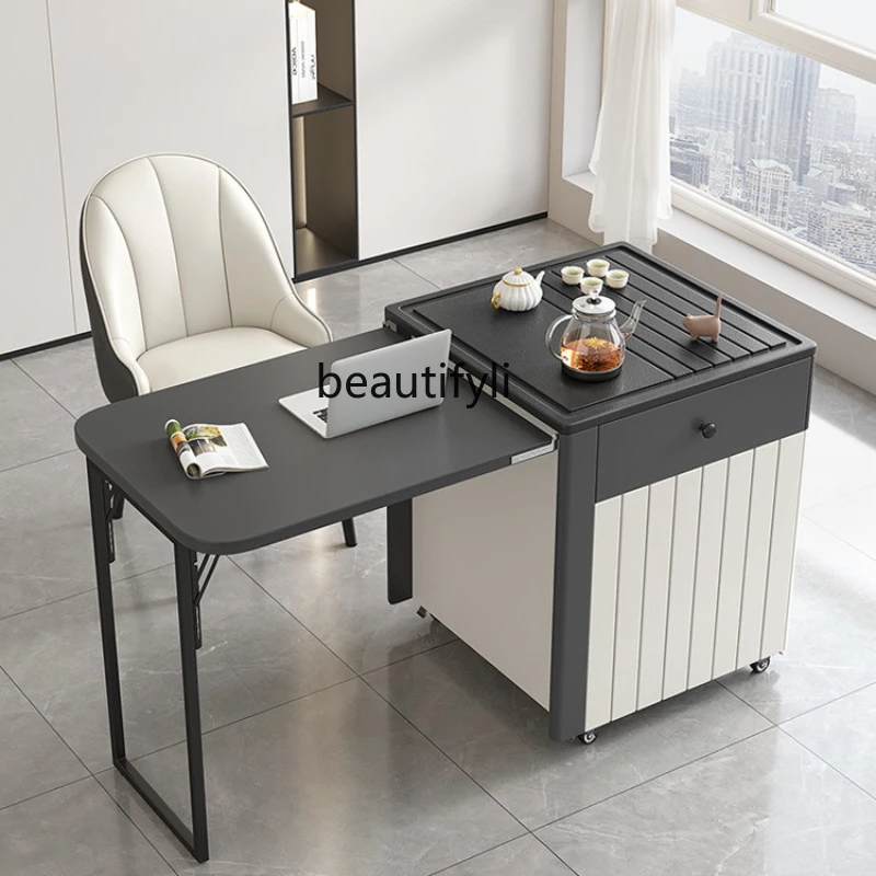 

Movable Tea Table Desk Integrated Folding Tea Making Table Kung Fu Table Multifunctional Tea Cart