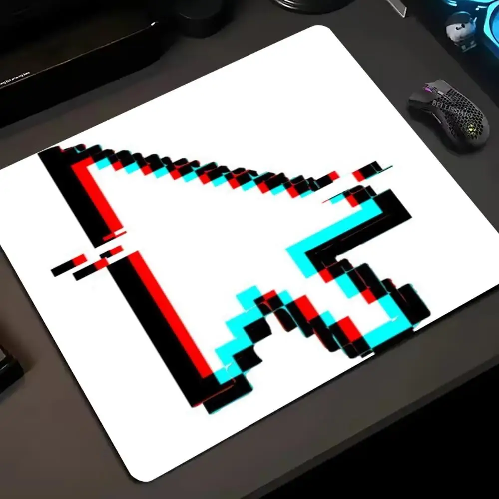 

400x450x4mm Woven Mouse Pad: RGB Glitch Pixel Patterns, Distorted Lines, Tech Design for Gamer Desks