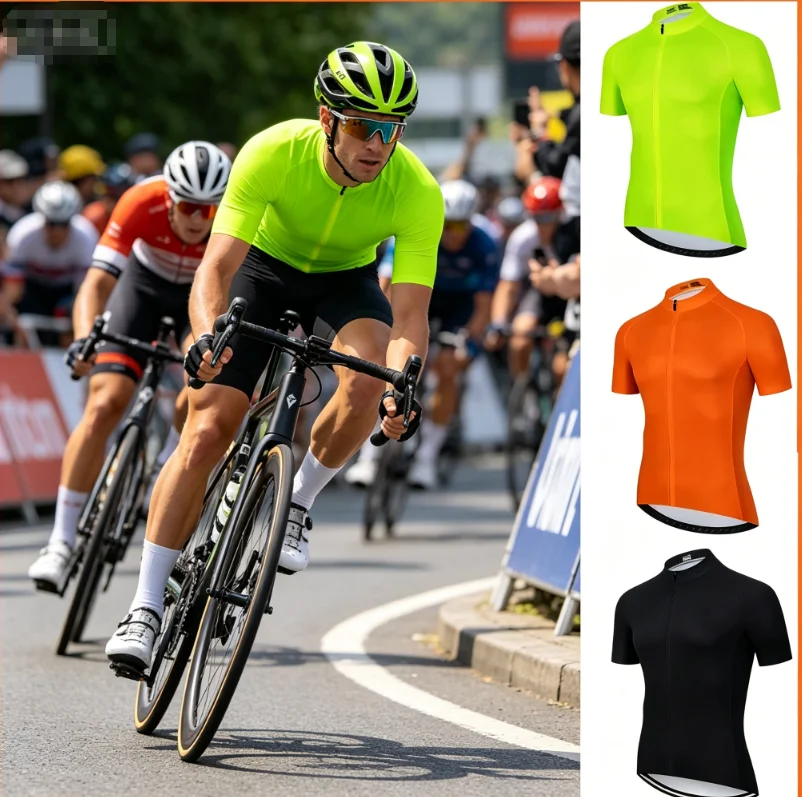 

Solid Color Men Summer Short Sleeve Cycling Jersey Set MTB Maillot Ropa Ciclismo Bicycle Wear Breathable Cycling Clothing