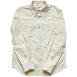 Men's Jacquard Pointed Collar Striped Shirt Formal IVY Style American Retro Clothing